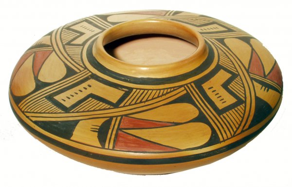 INDIAN POTTERY POLYCHROME BOWL - YONVELLA