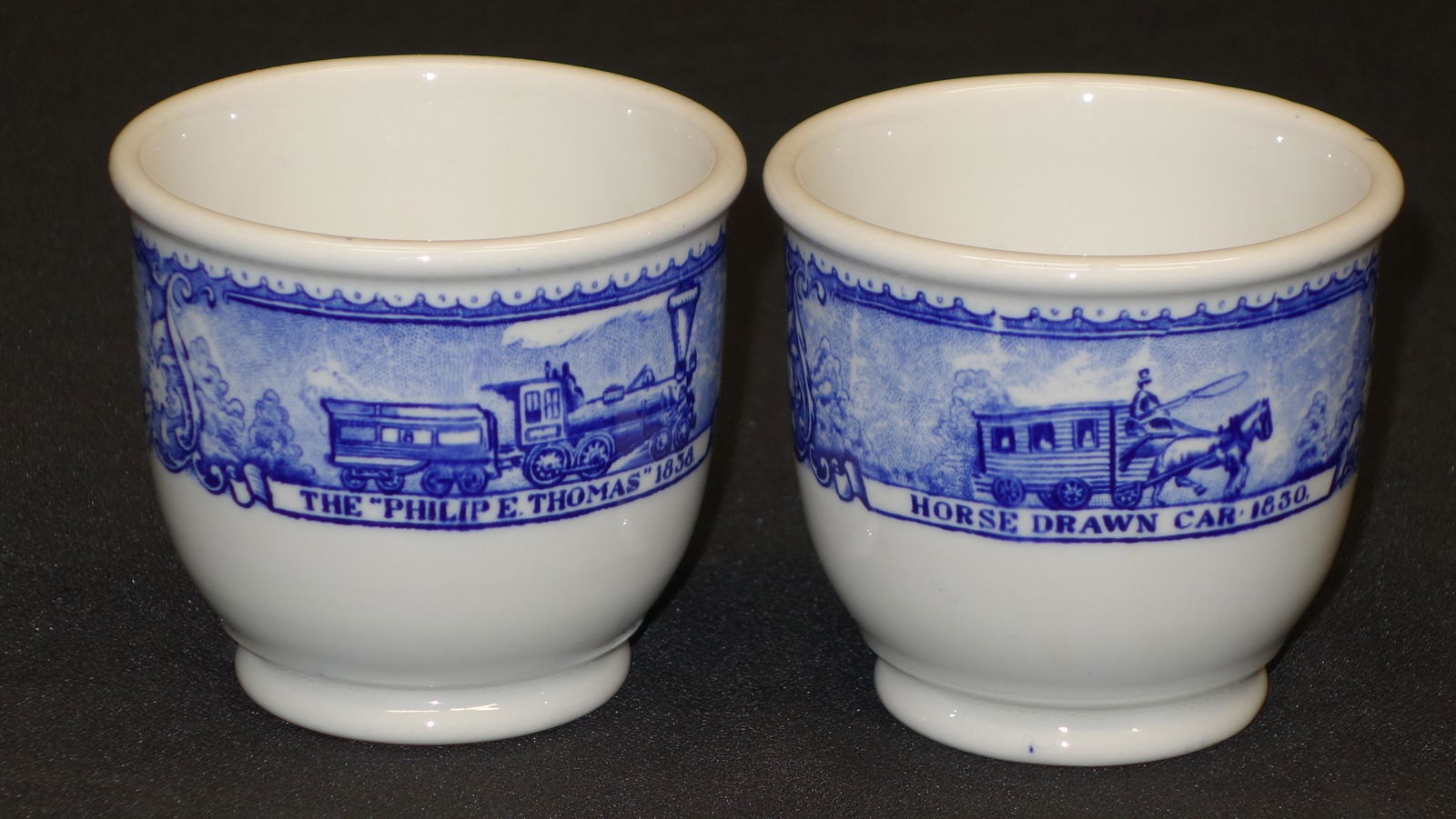 B&O CHINA EGG CUPS (6): Lamberton China, Design Patented; Dia.-3 1/2",