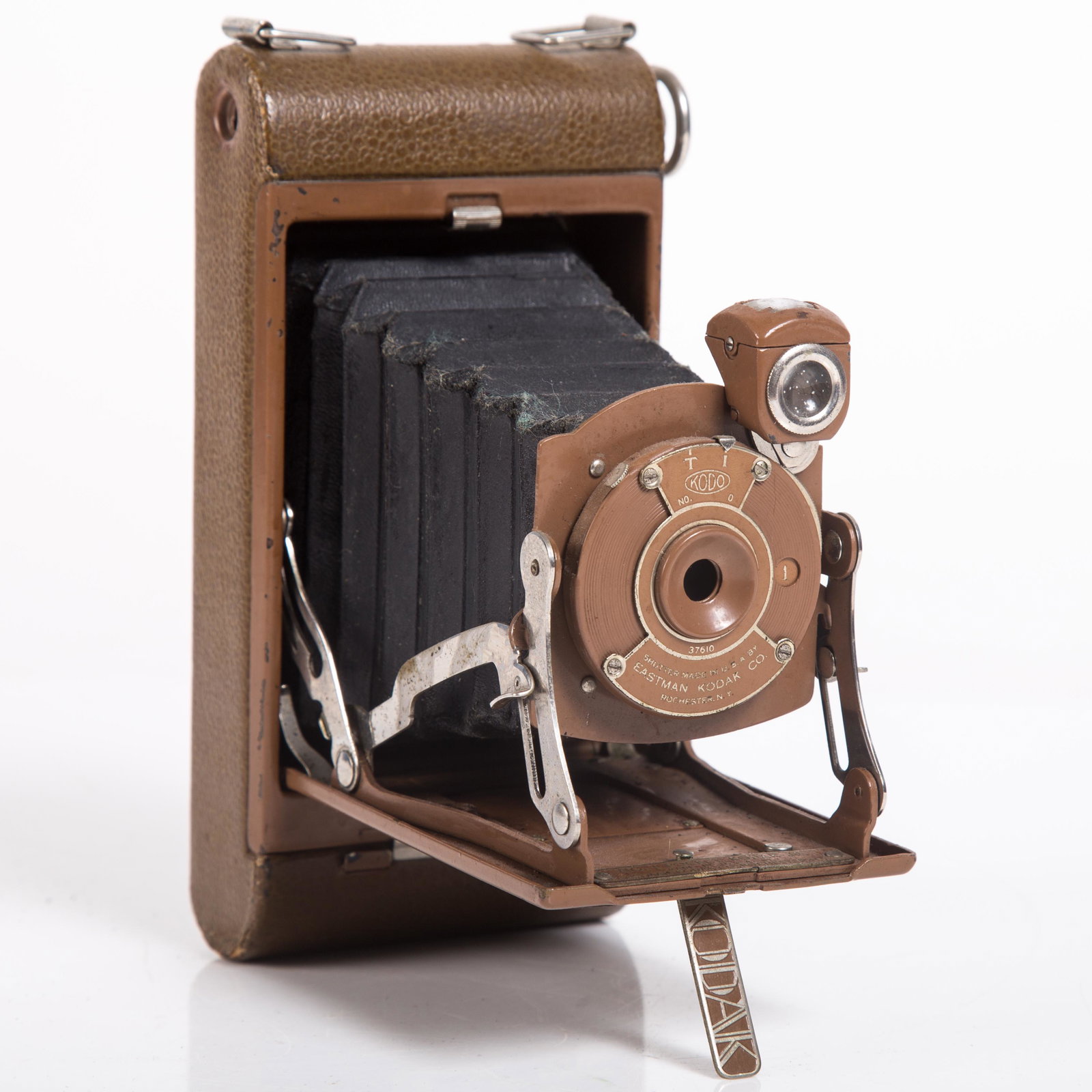 KODAK POCKET JUNIOR #1: Folding; no strap; bellows worn; wear; L-7", G-G+