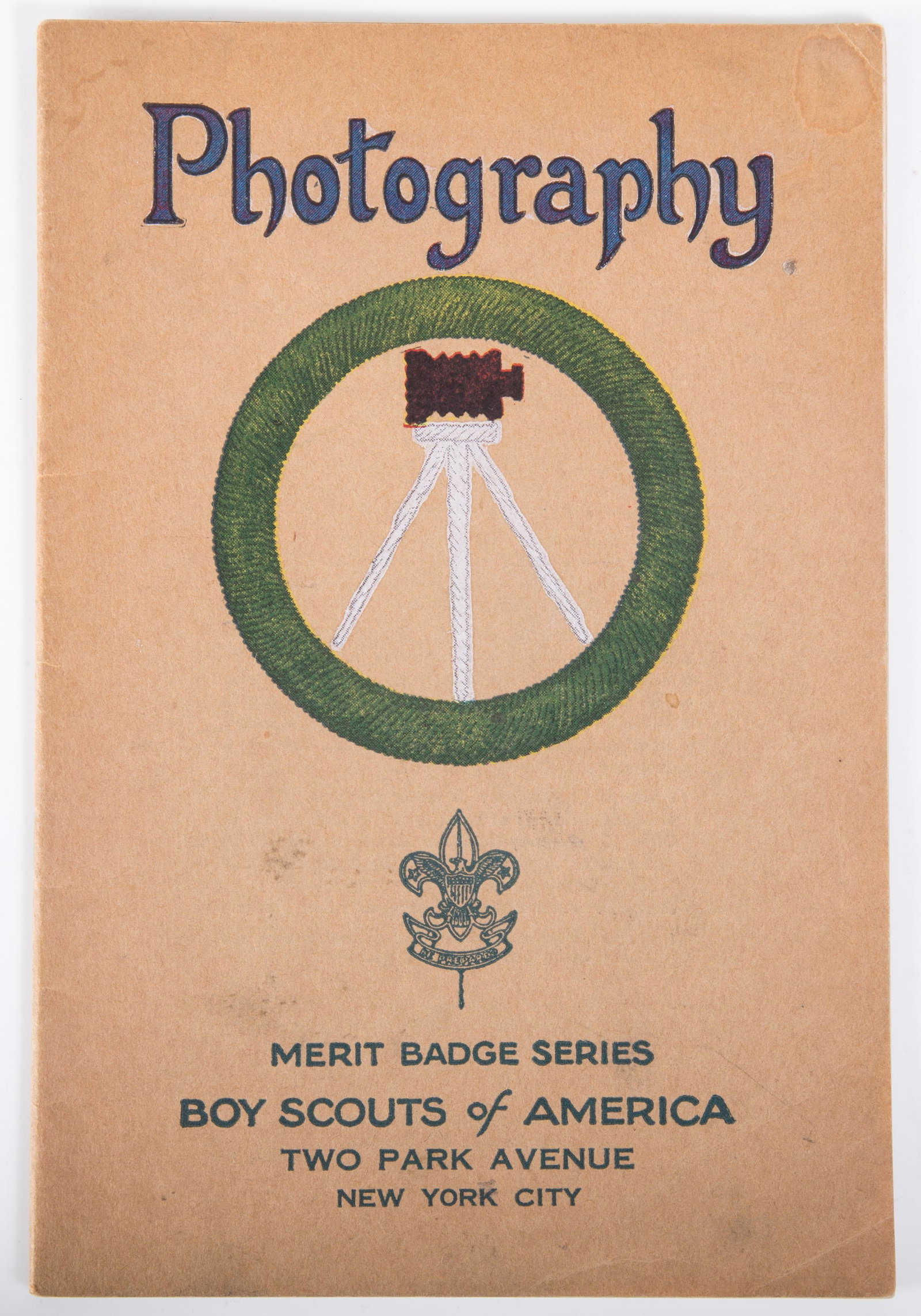 BOY SCOUT MERRIT BADGE BOOK: "Photography" 1930; normal wear; H-8", G-VG