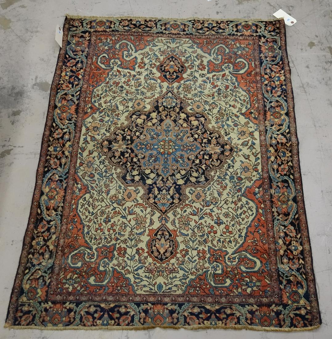 SAROUK THROW RUG: 56" x 40", VG