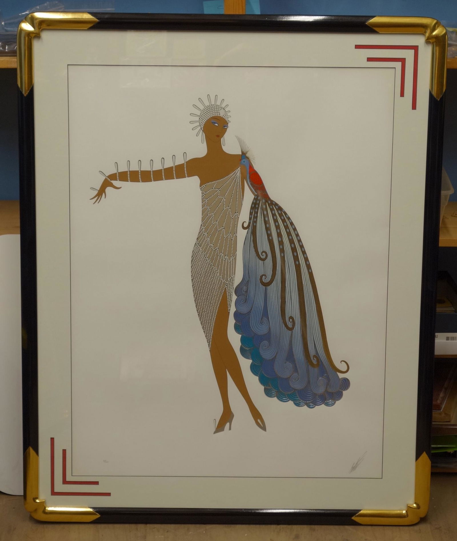 PAIR OF ERTE SERIAGRAPHS: Pair of Erte Seriagraphs; Diva Suite; signed in pencil 40/300; no certificate; matted and framed; visual 34” x 26”; EX-NM