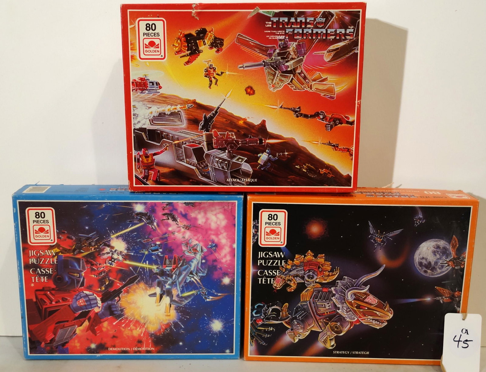 (3) TRANSFORMERS: 1984; Jigsaw Puzzles; Hasbro; OB; may be incomplete; H- 10"; W- 8"