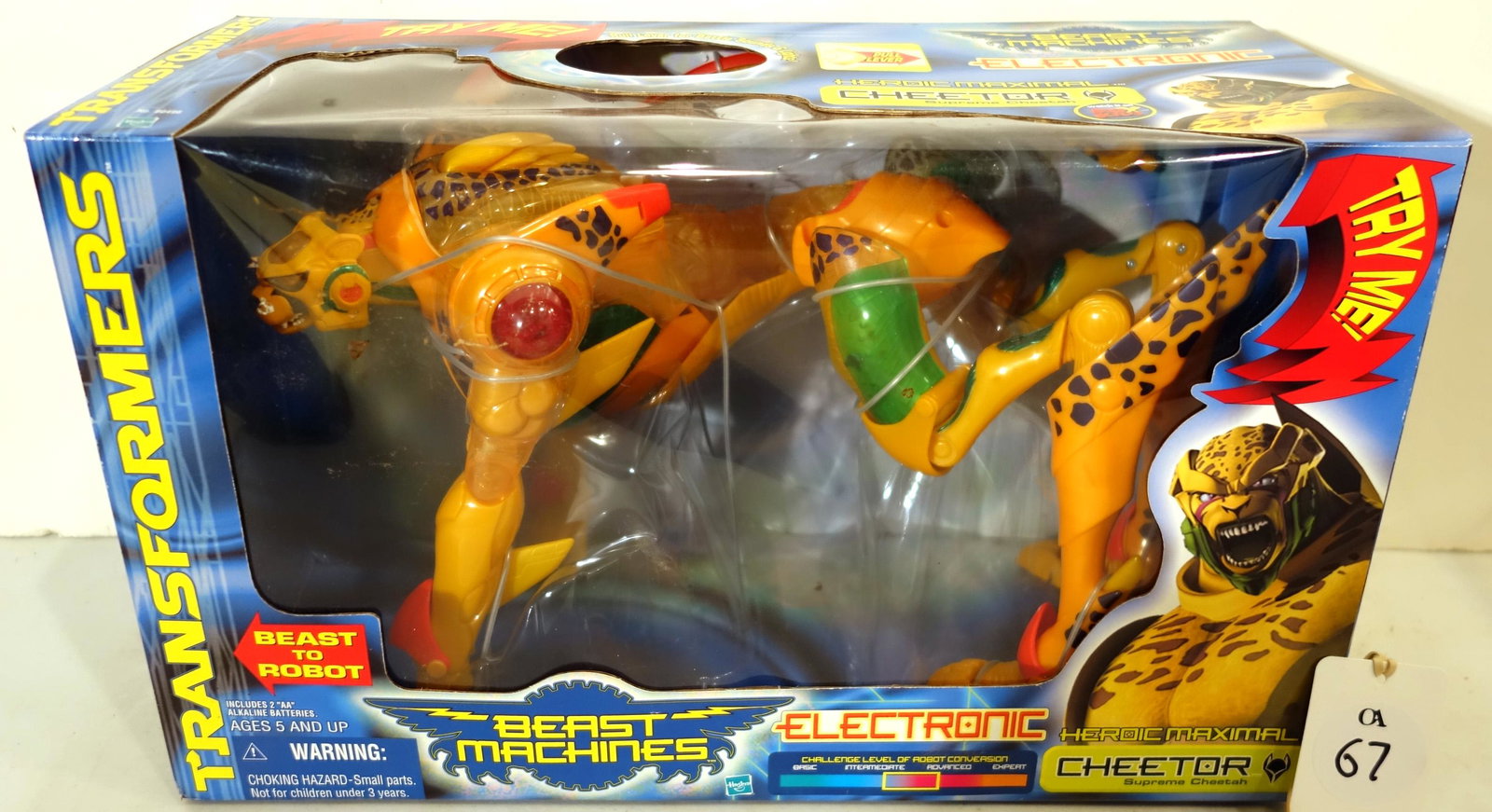 TRANSFORMERS: 2000; "Cheetor"; Hasbro; OB; unopened; H- 9 1/2"; W- 16"