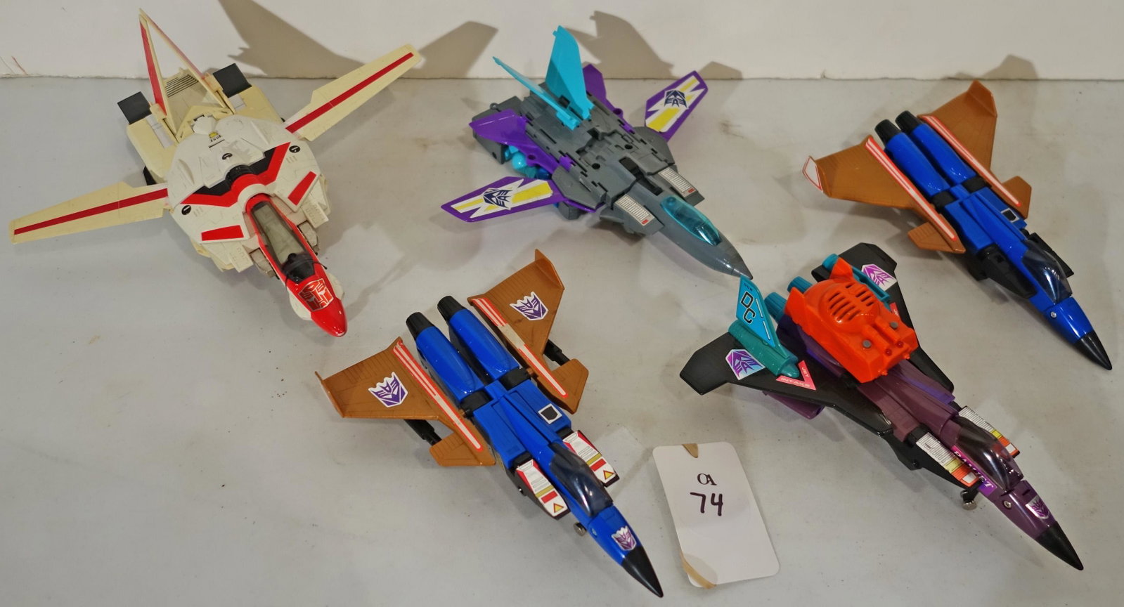 (5) TRANFORMERS: 1985; 1987; 1992; Hasbro/Bandai; No boxes; H-10"
