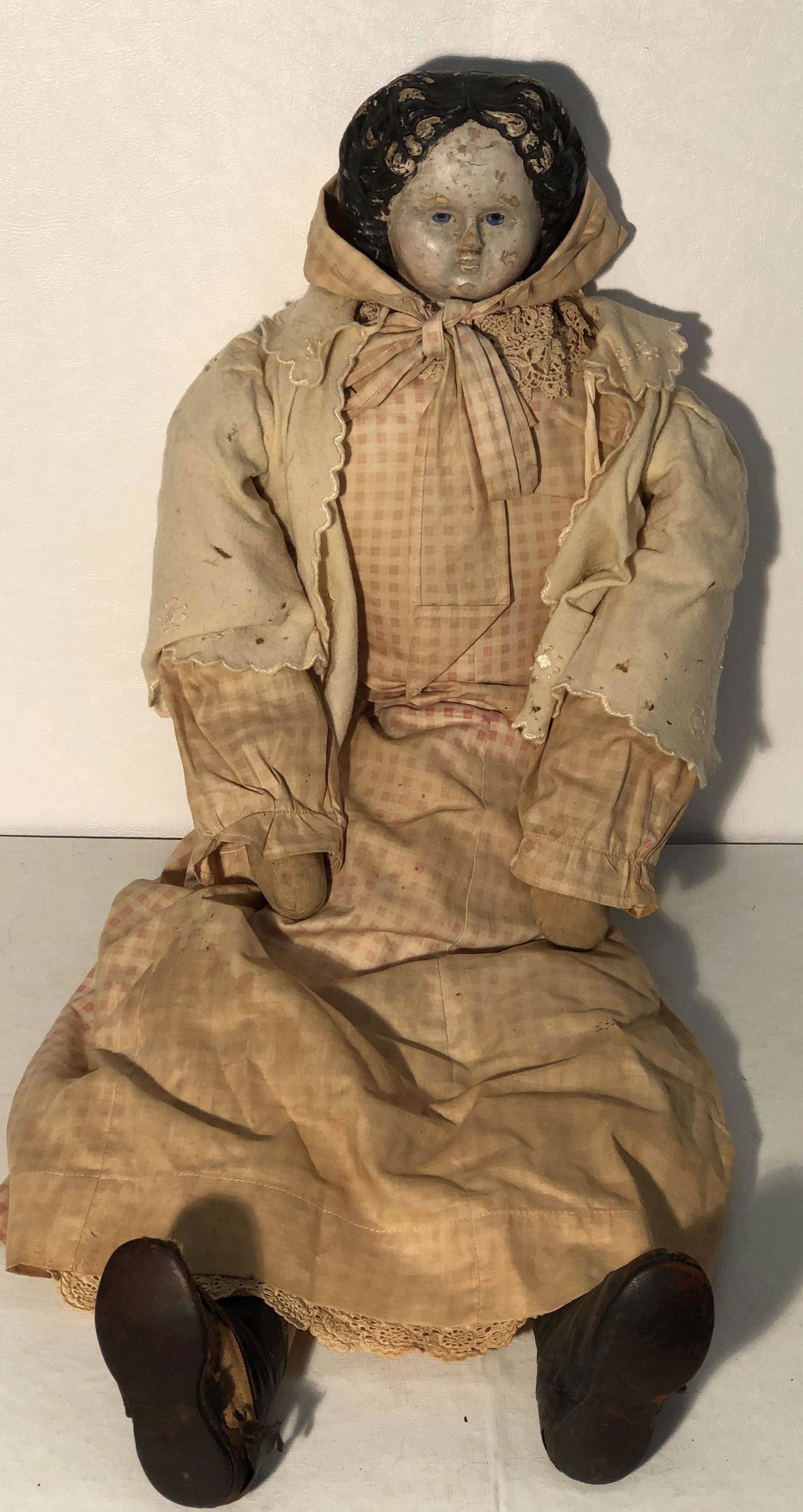 PAPIER MACHE HEAD DOLL (1 of 2)