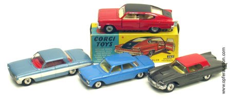 4 CORGI - THUNDERBIRD, OLDS, CHEVY & RAMBLER