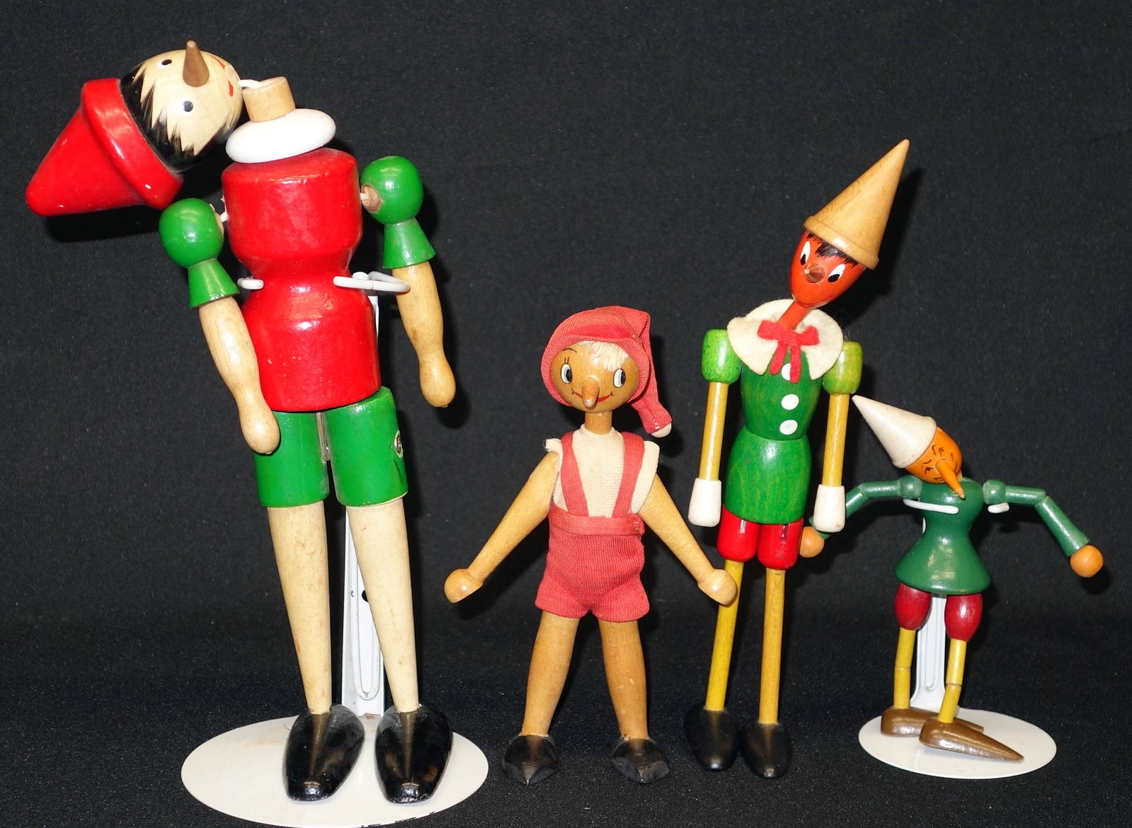 ELF STRING TOYS (4): Some paint wear; fading; some need re-stringing; H-14", F-G