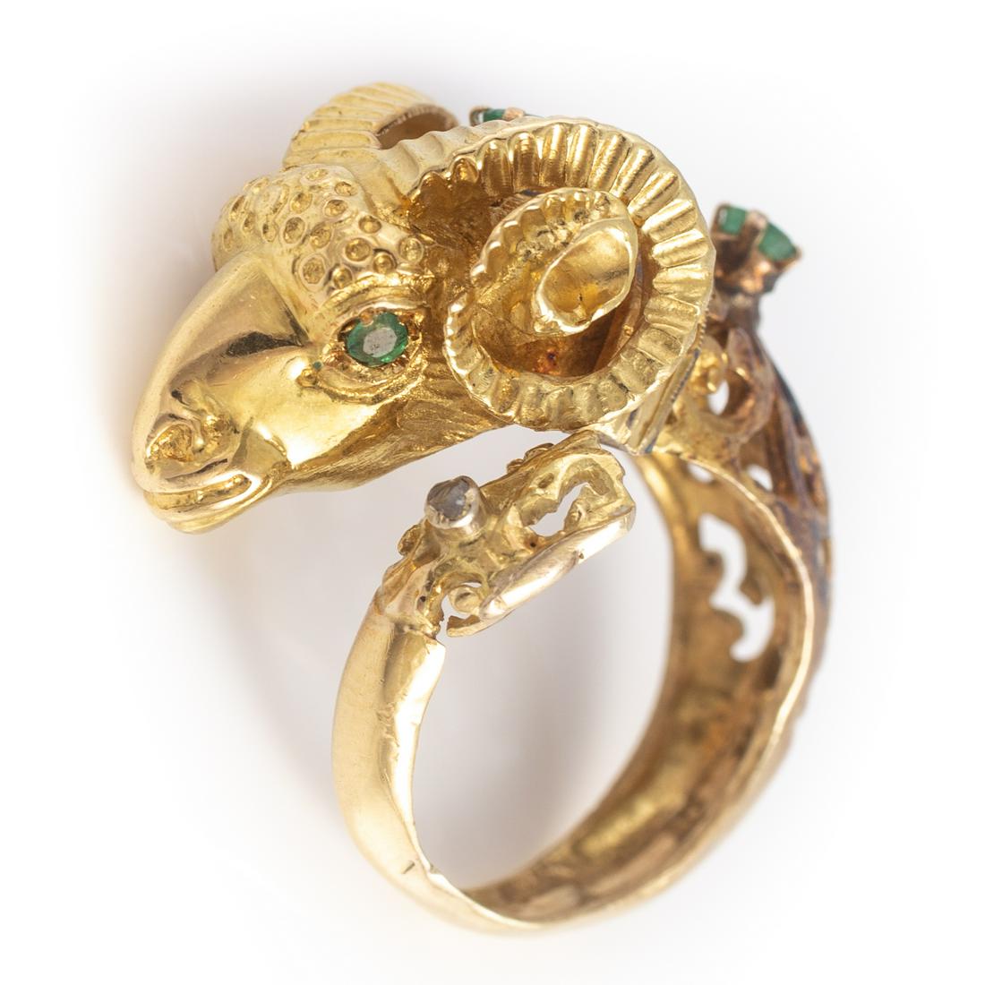 GOLD RAMS HEAD RING (1 of 5)