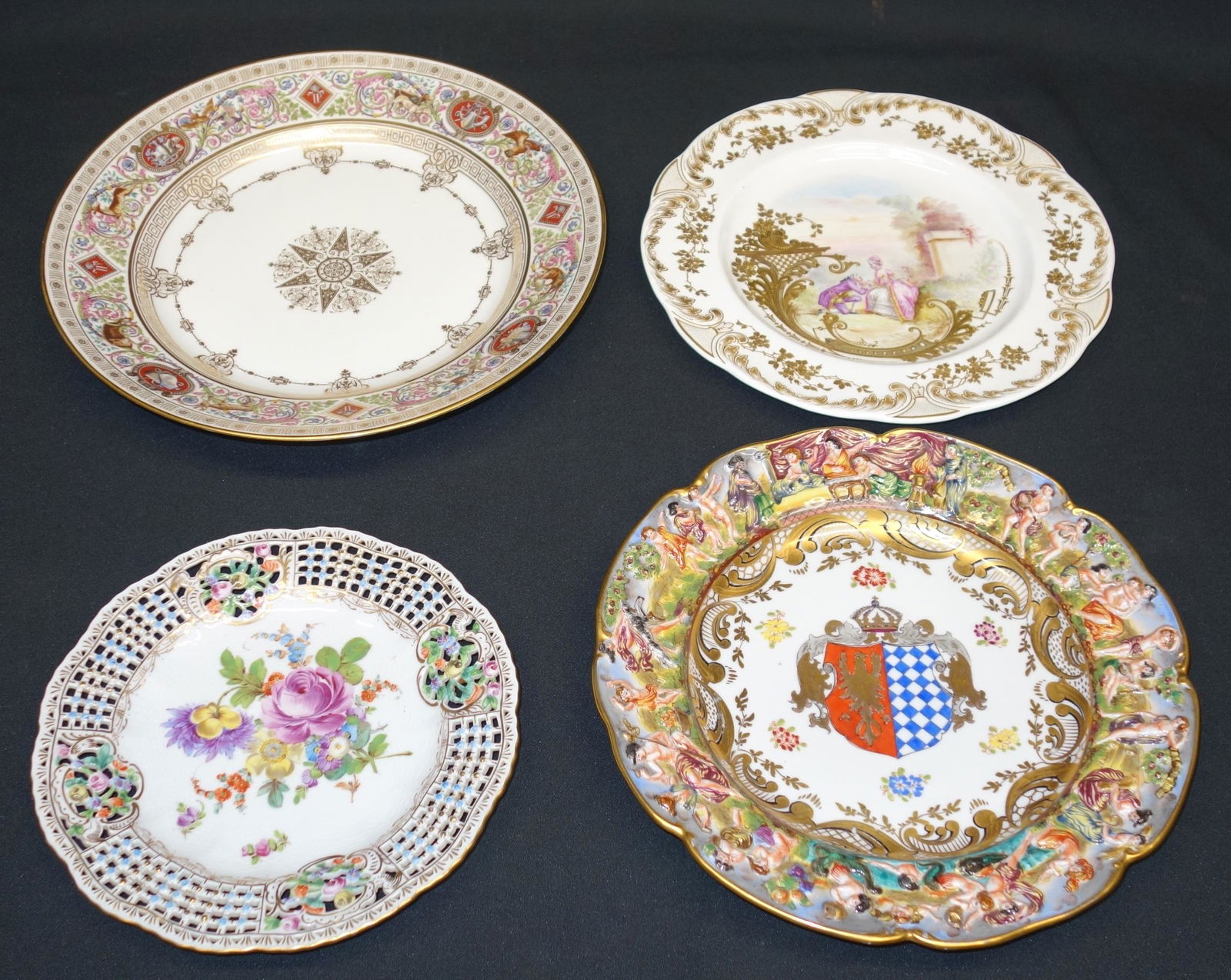 PAINTED PORCELAIN PLATES (4) (1 of 1)