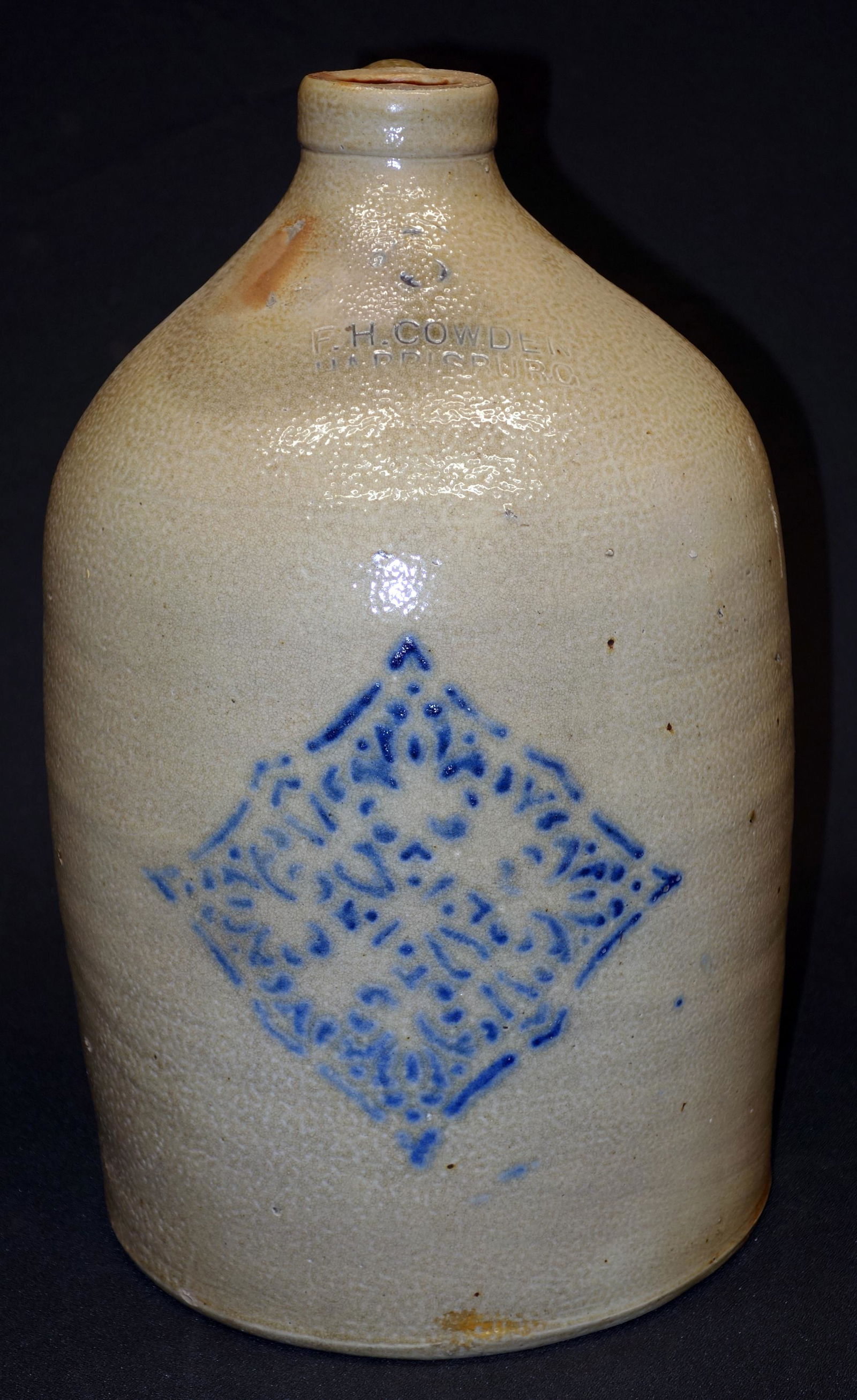 F.H. COWDEN STONEWARE JUG (3) GALLON (1 of 1)