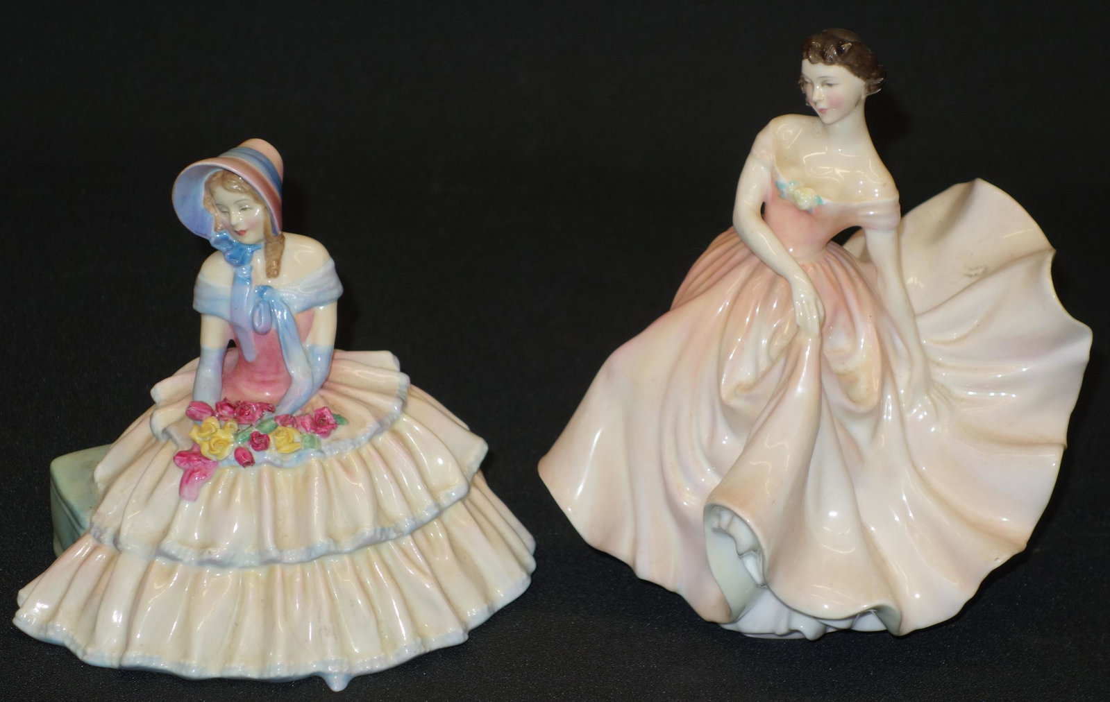 ROYAL DOULTON LADIES (2): Porcelain; "The Polka"; "Daydreams"; tallest- 7 1/2"; VG-EX