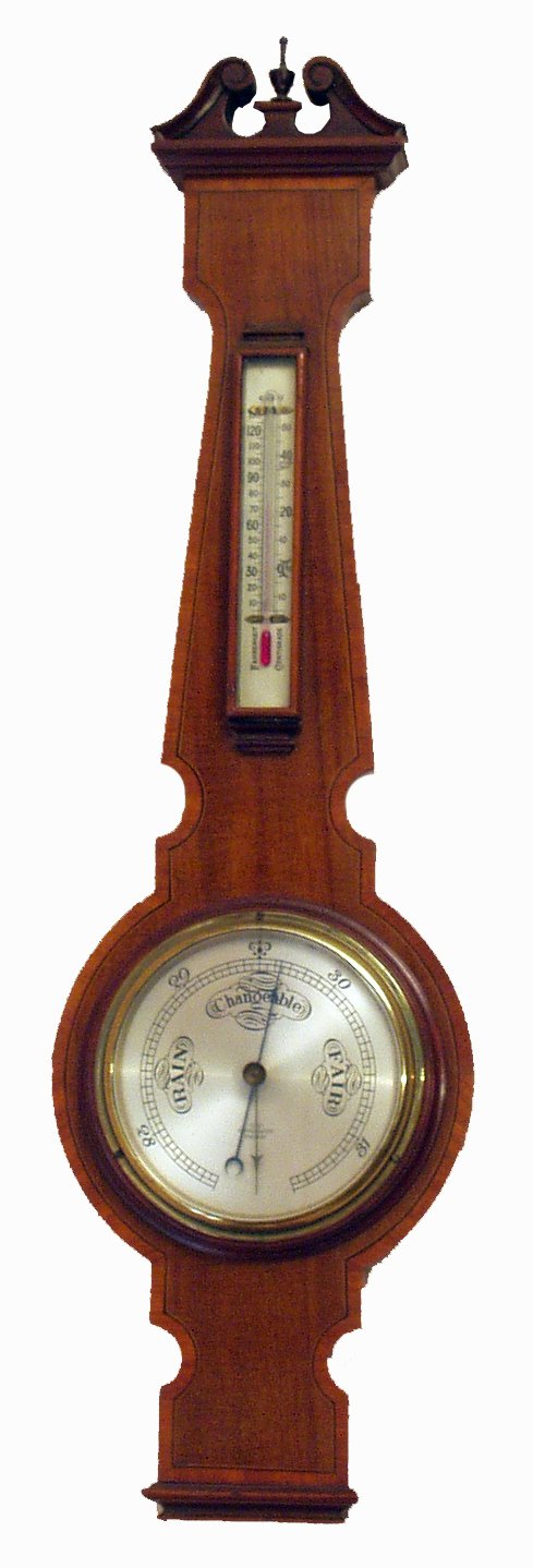 ENGLISH BANJO BAROMETER: ENGLISH BANJO BAROMETER - Early 20th Century; unlabled; VG