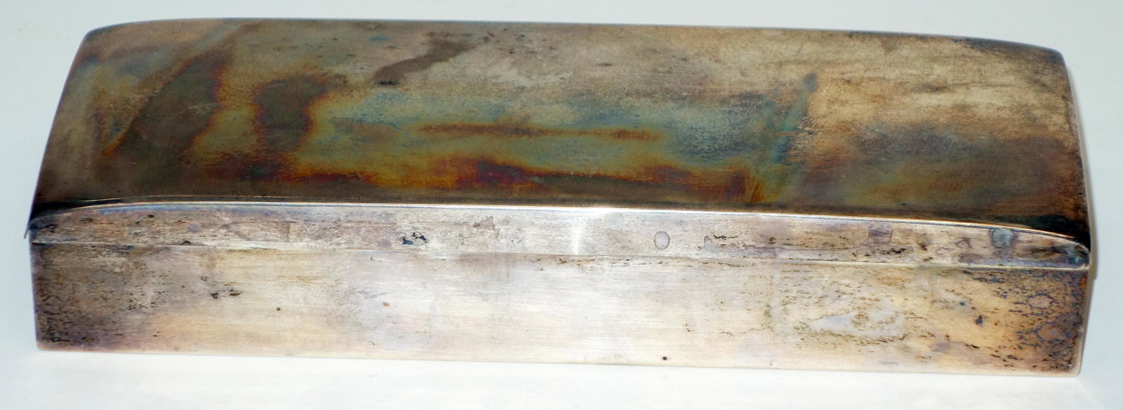 SMITH & SMITH STERLING CIGARETTE BOX: Wood lined, normal wear; [12.3 TO], L-8 1/2"