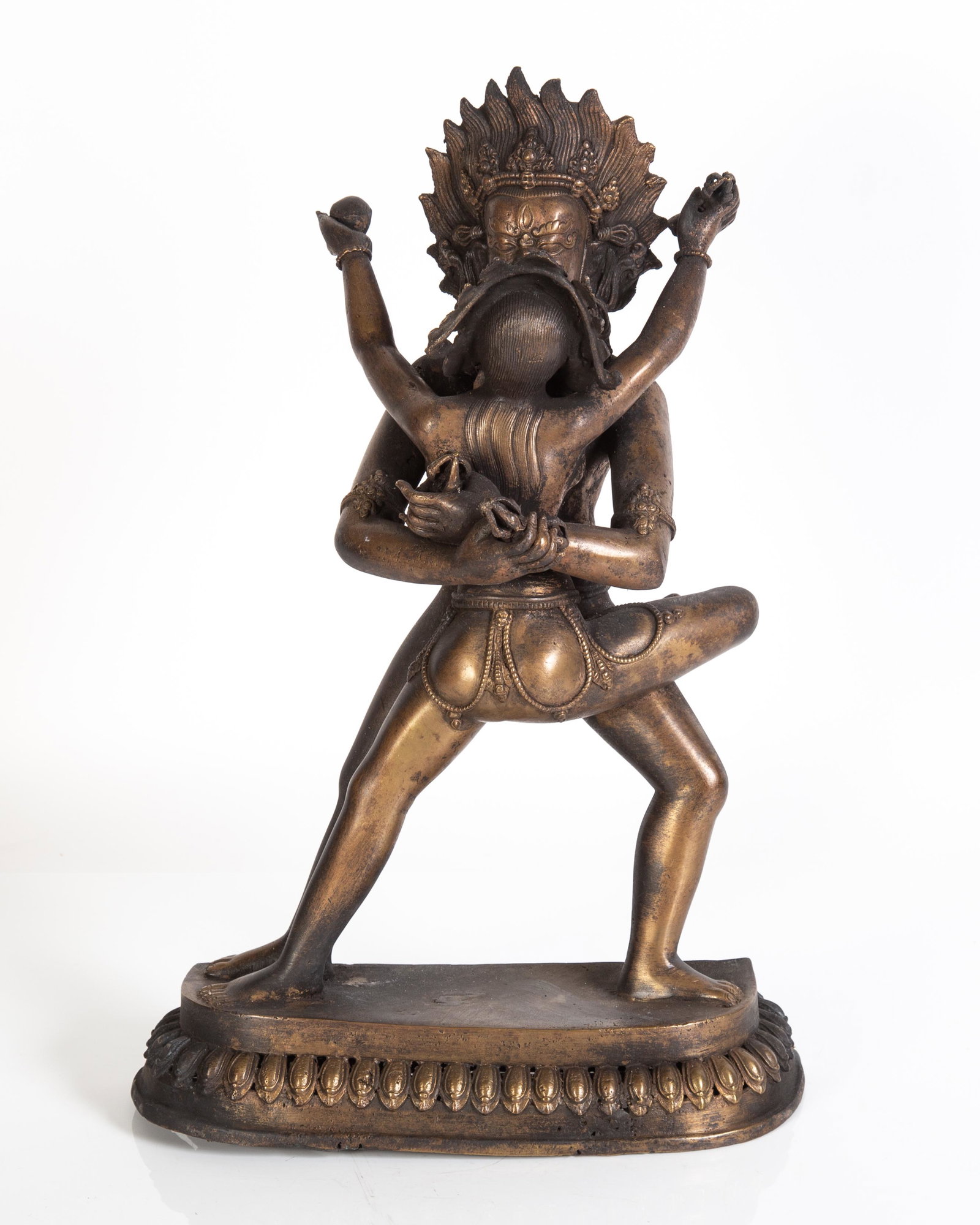 TIBETAN STYLE GROUP: Probably Nepal or Northern India; modern; bronze; normal wear; H-17", G-VG