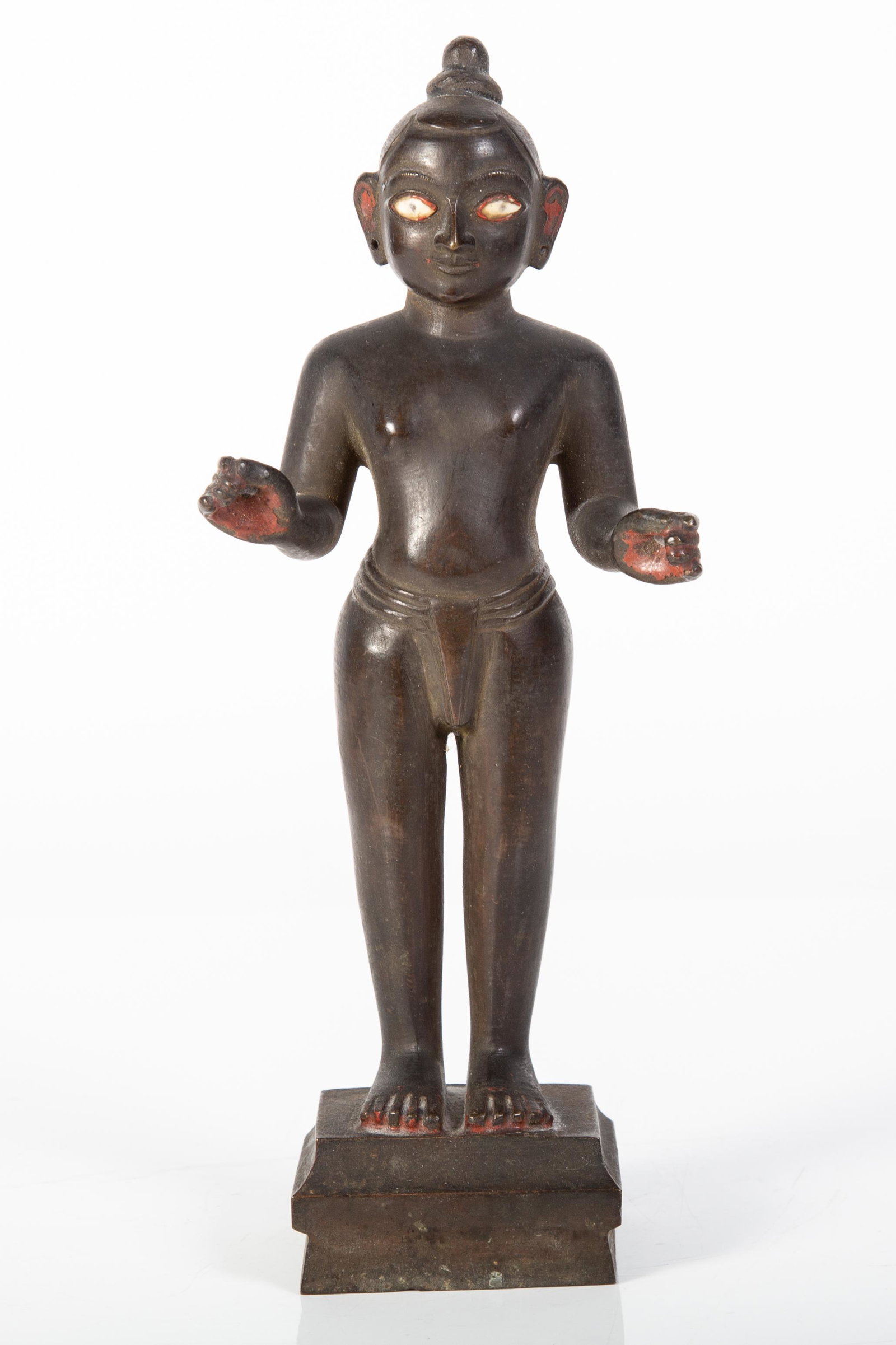 YOUNG BUDDHA STANDING: India, Orissa (Odisha); 17th century; bronze; normal wear; H-10", G-VG
