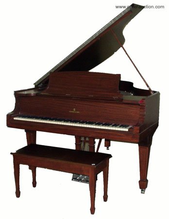 STEINWAY BABY GRAND PIANO: STEINWAY BABY GRAND PIANO - Mahogany case; 19/102 4646; Steinway Foundry casting; tubular metallic action frame; refinished and restored, W-58", L-70", G-VG