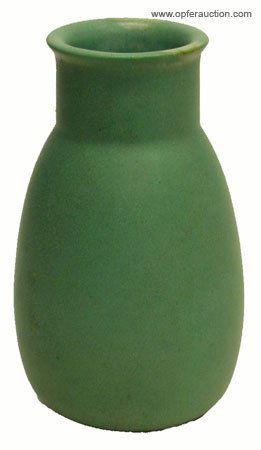 TECO ARTS & CRAFTS VASE: TECO ARTS & CRAFTS VASE - Matte green, marked on bottom; H-7", VG-EX