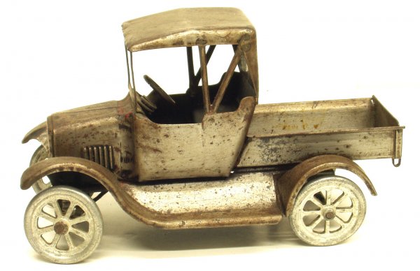 BUDDY L FLIVER: BUDDY L FLIVER - Pressed steel; perfect for restoration; no paint; replaced wheels; rust spots and dings; L-12", P