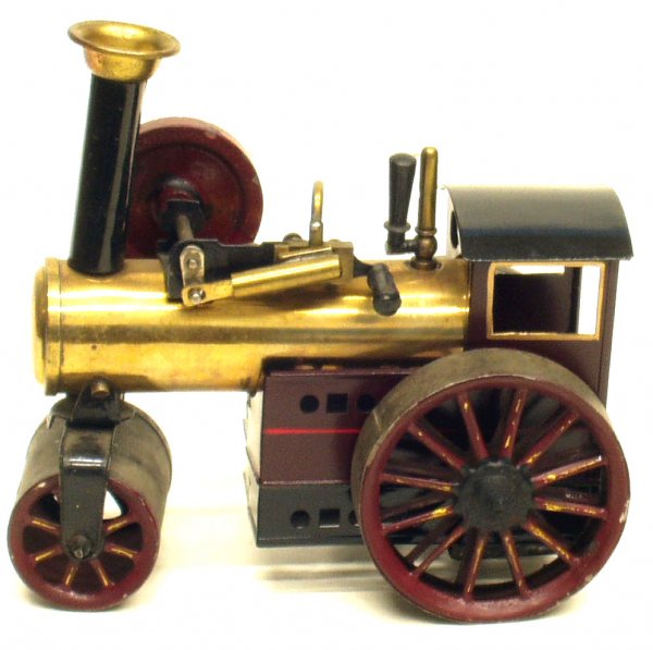 BING LIVE STEAM ROLLER: BING LIVE STEAM ROLLER - German, painted tin and brass; #130/740 restored; L-7", G-VG