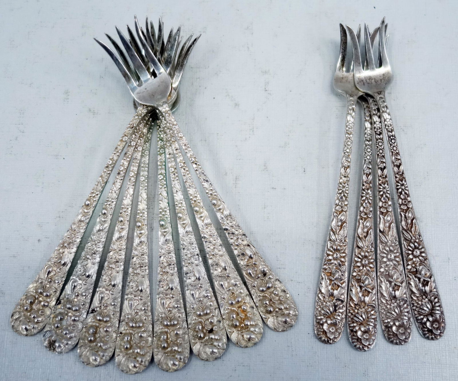 STERLING COCKTAIL FORKS (12) (1 of 1)