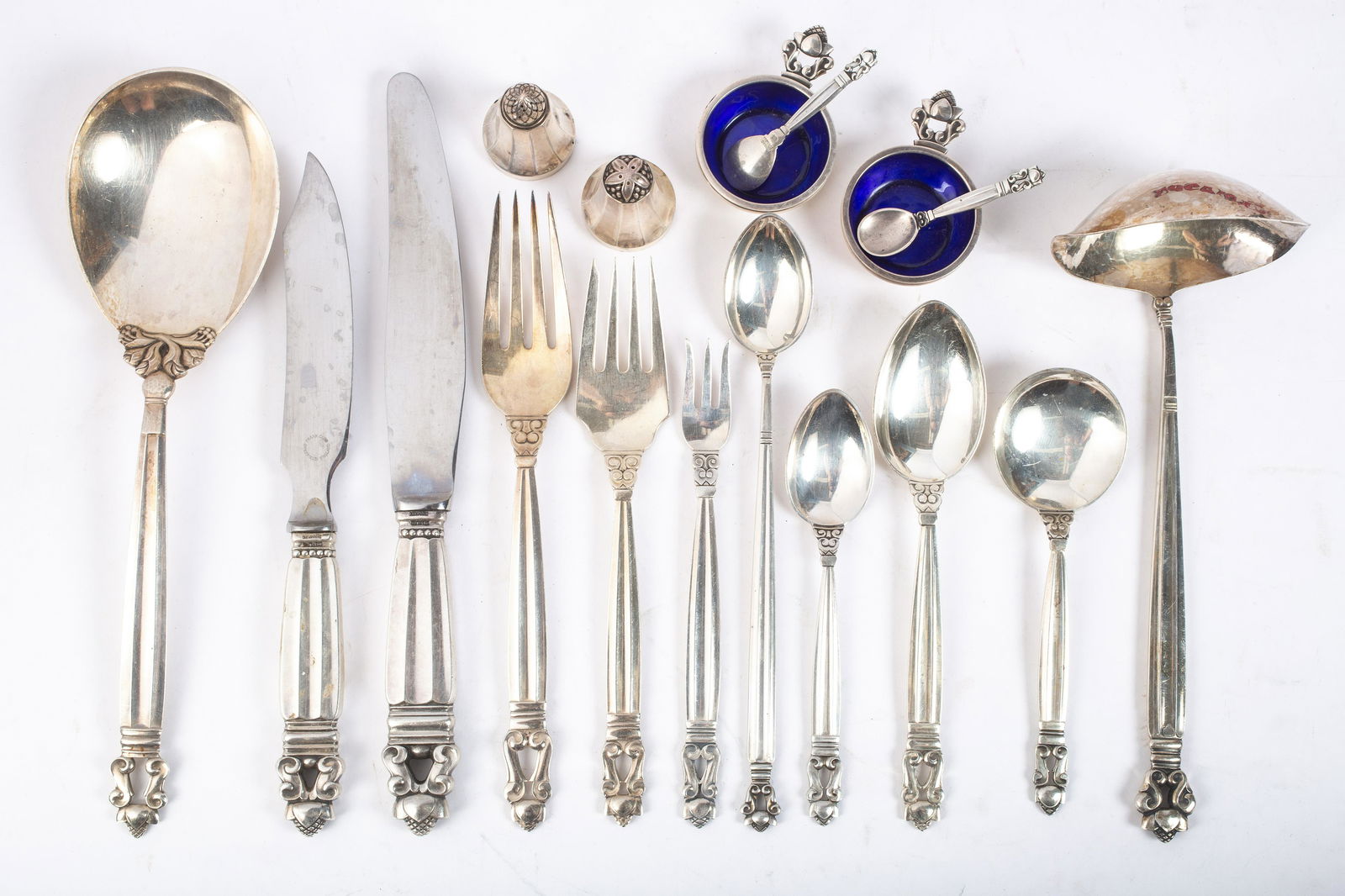 GEORG JENSEN "ACORN" FLATWARE (154+/- PCS.) (1 of 15)
