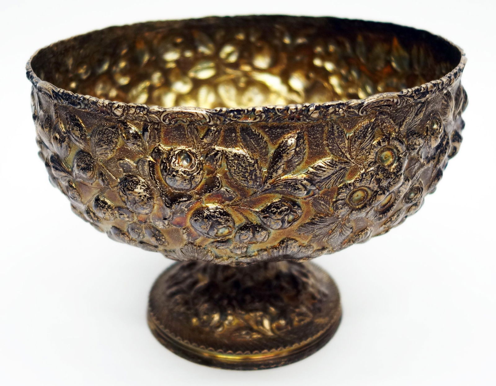 STERLING REPOUSSE FOOTED COMPOTE (1 of 1)