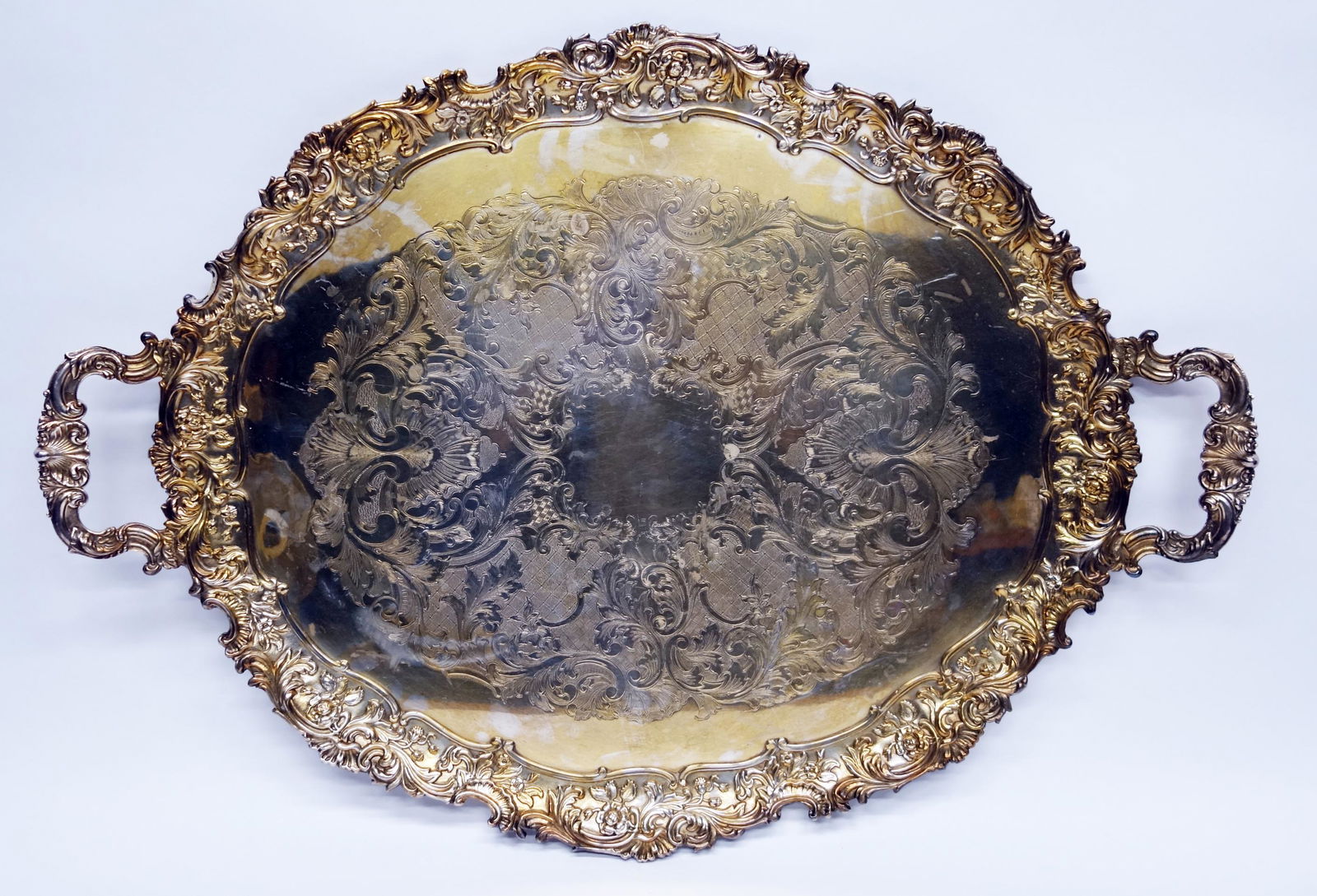 LARGE VICTORIAN PLATED TRAY (1 of 1)