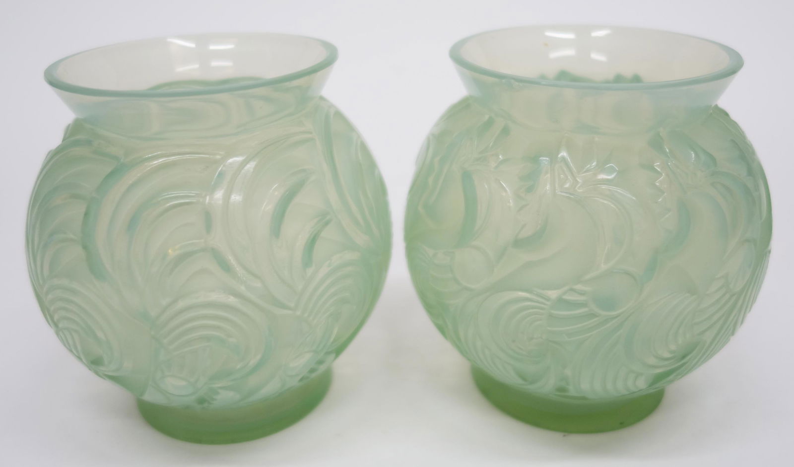 R. LALIQUE LeMANS VASES (2) (1 of 6)