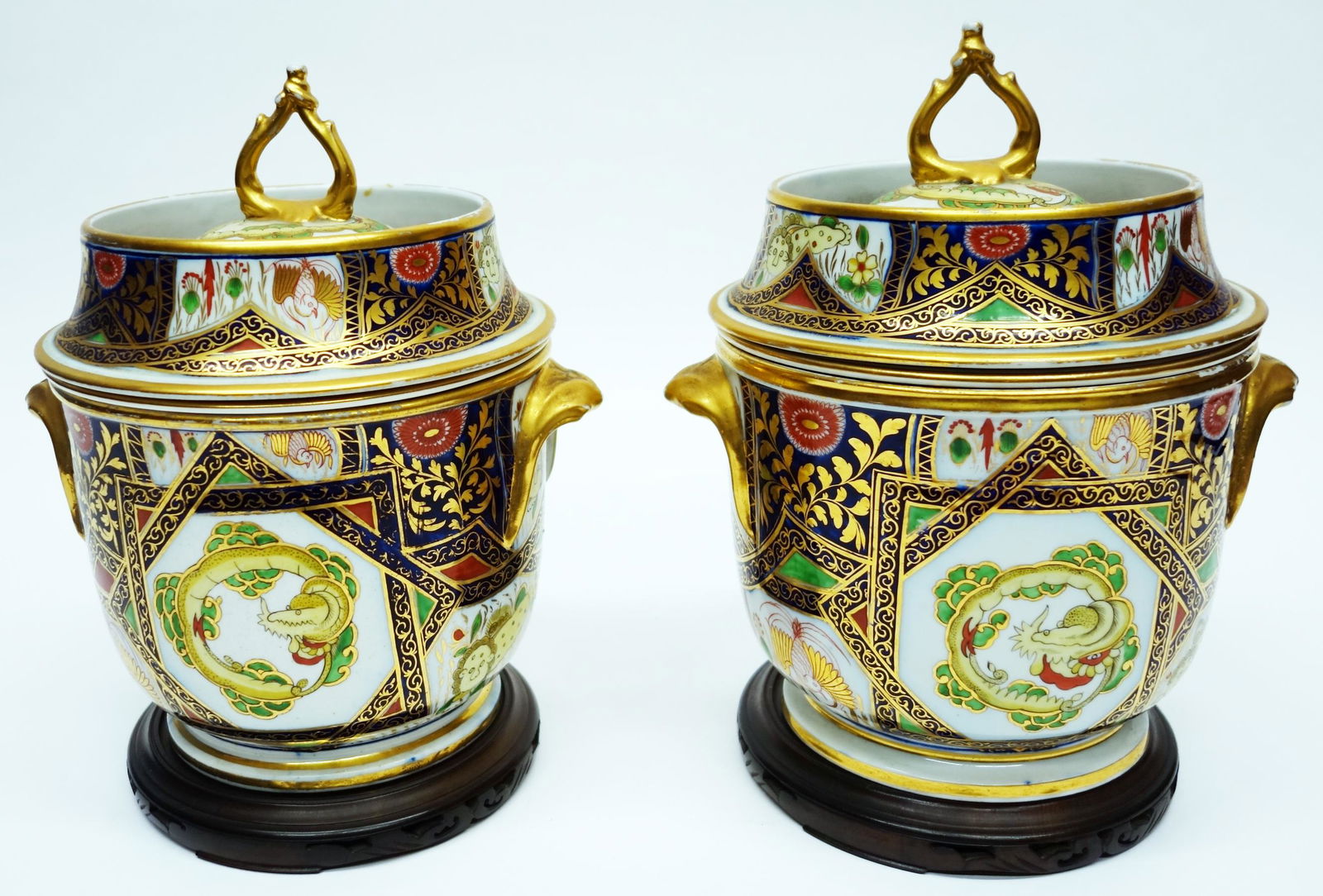 PAIR OF DERBY PORCELAIN FRUIT COOLERS (1 of 11)