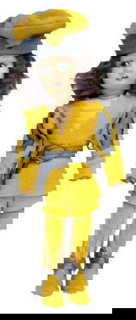 LENCI DOLL: Lenci felt cloth doll, molded painted face; includes original tag "Rosella 44", H-13", G-VG