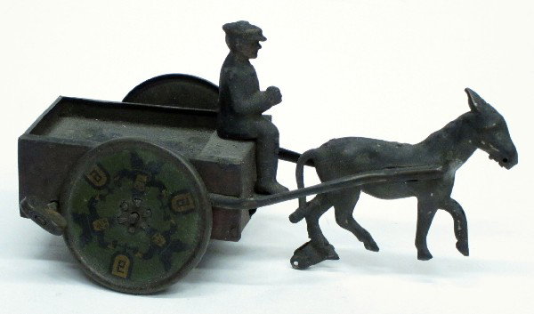 LEHMANN NAOB: Litho tin, mechanical, works sporadically; very dark; missing mule rear wheel; L-6", P-F