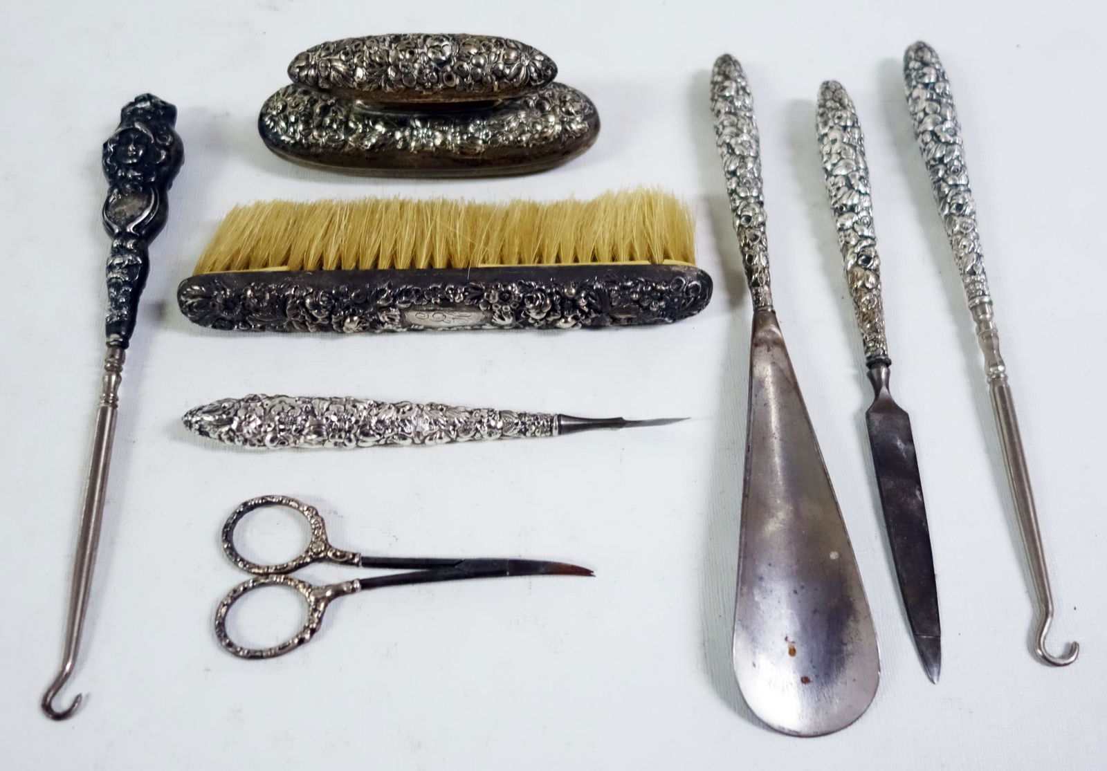 STERLING DRESSER SET (8) PCS. (1 of 9)