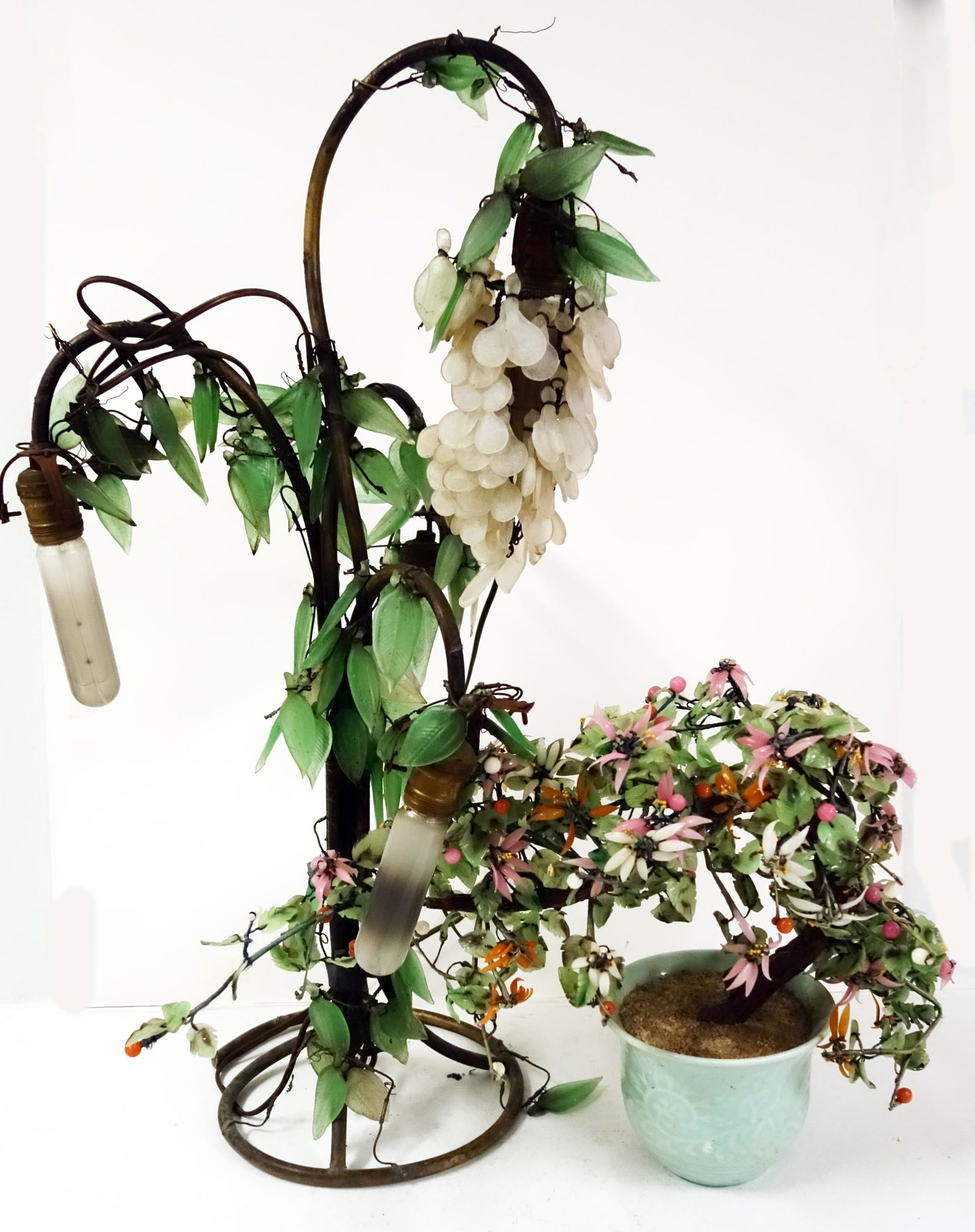 JADE TREE & FLORAL LAMP (1 of 1)