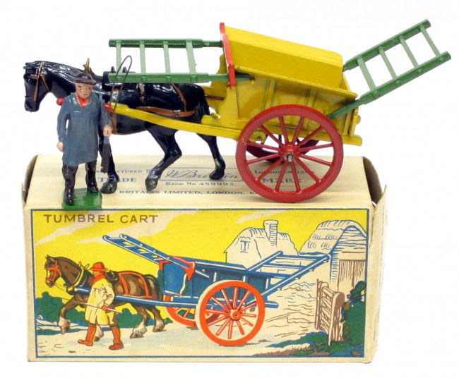 BRITAINS HOME FARM TUMBREL CART #4F: Painted metal; VG-EX