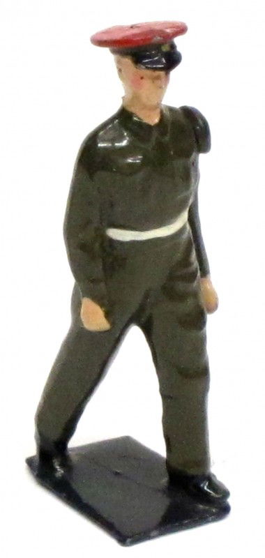 BRITAINS MILITARY POLICE: Painted metal; tiny paint chip to front of hat, VG-EX