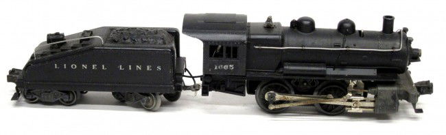 LIONEL ENGINE #1665 with TENDER: Minor nicks on rust, G-VG