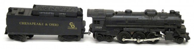 LIONEL ENGINE #2029 with CHESAPEAKE & OHIO TENDER: VG-EX