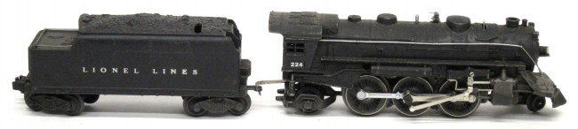LIONEL ENGINE #244 with TENDER #3466T: VG-EX