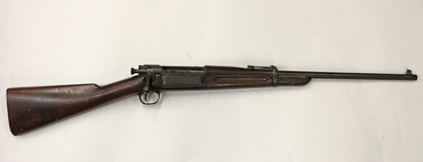 SPRINGFIELD MODEL 1895 30-40 KRAG CARBINE: #30958 22" barrel; oiler in butt, saddle ring; 1896 inspector mark; age-appropriate wear to walnut furniture and metal; bore looks good with light rust; sporterized; **LONG GUNS - Must be 18 Years or 