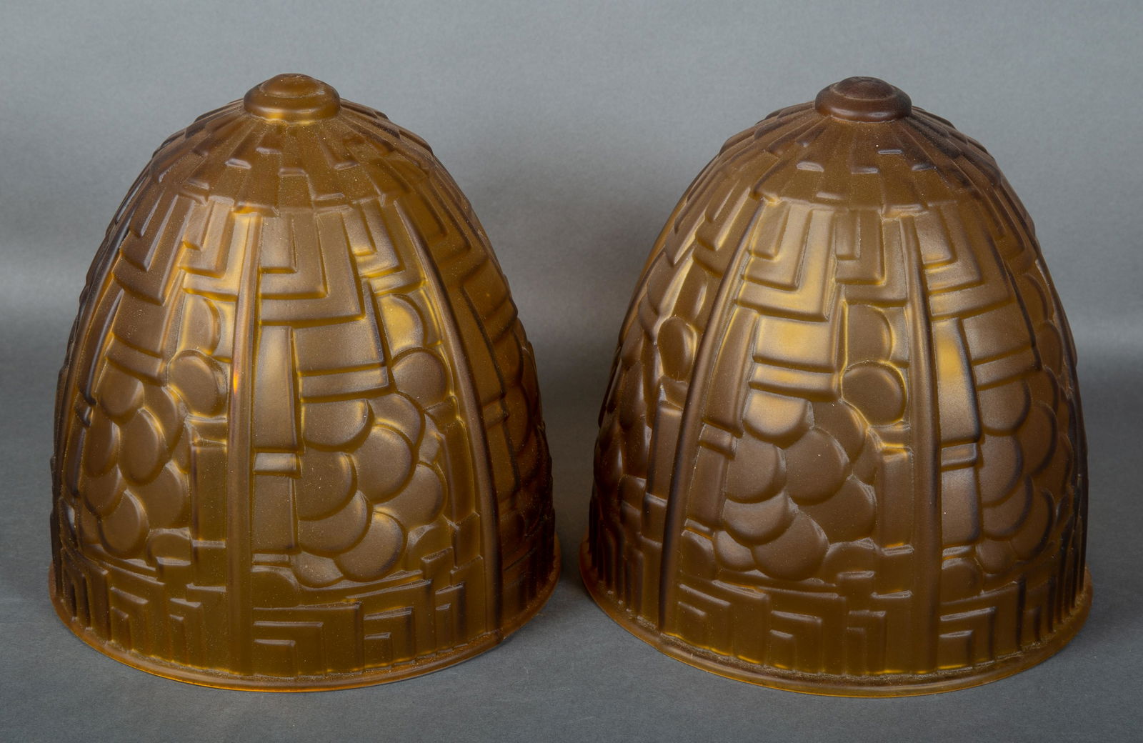 French Art Deco Amber Glass Lamp or Chandelier Shades (1 of 5)