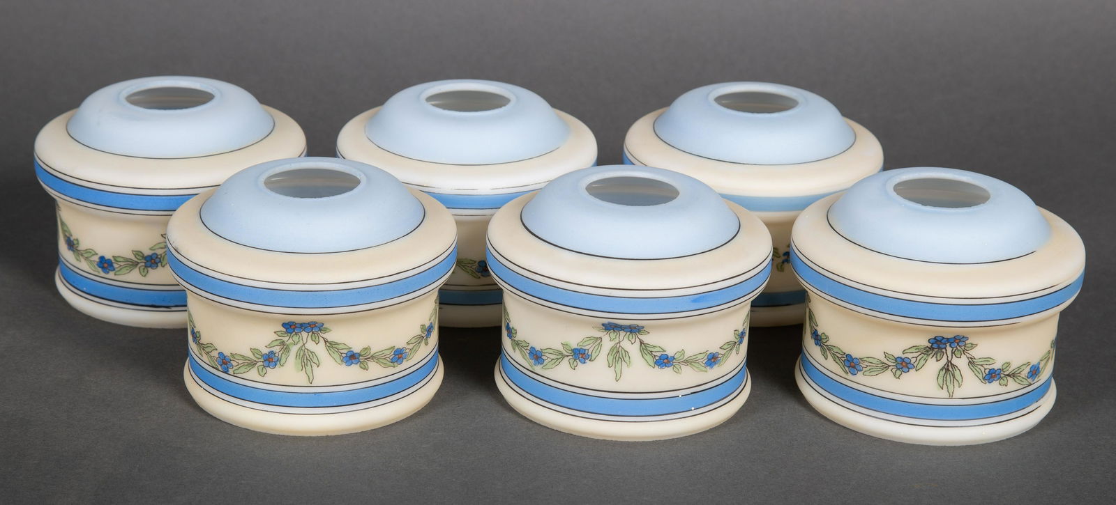 Set of 6 Obverse Painted Art Deco Shades (1 of 5)