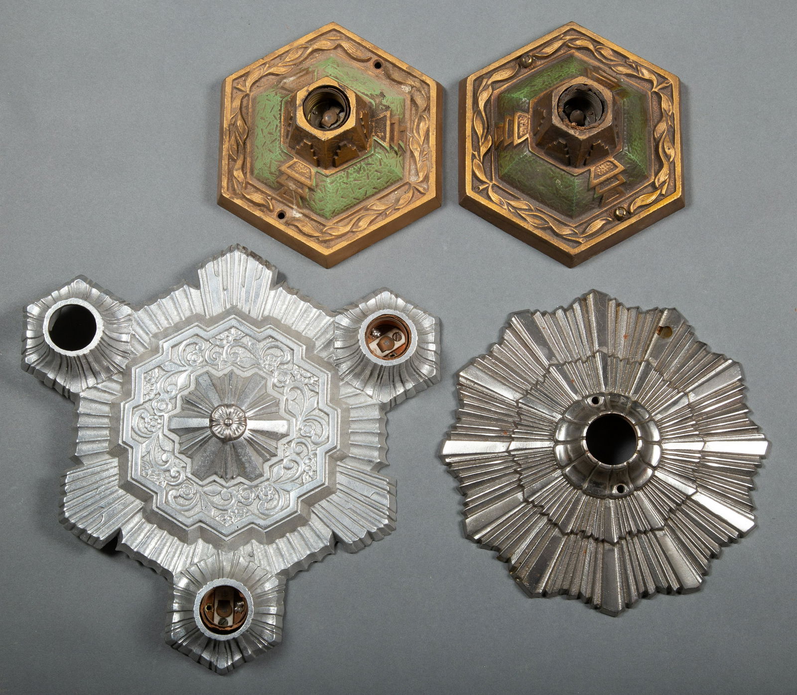 Group of Flush Mount Art Deco Ceiling Light Fixtures (1 of 9)