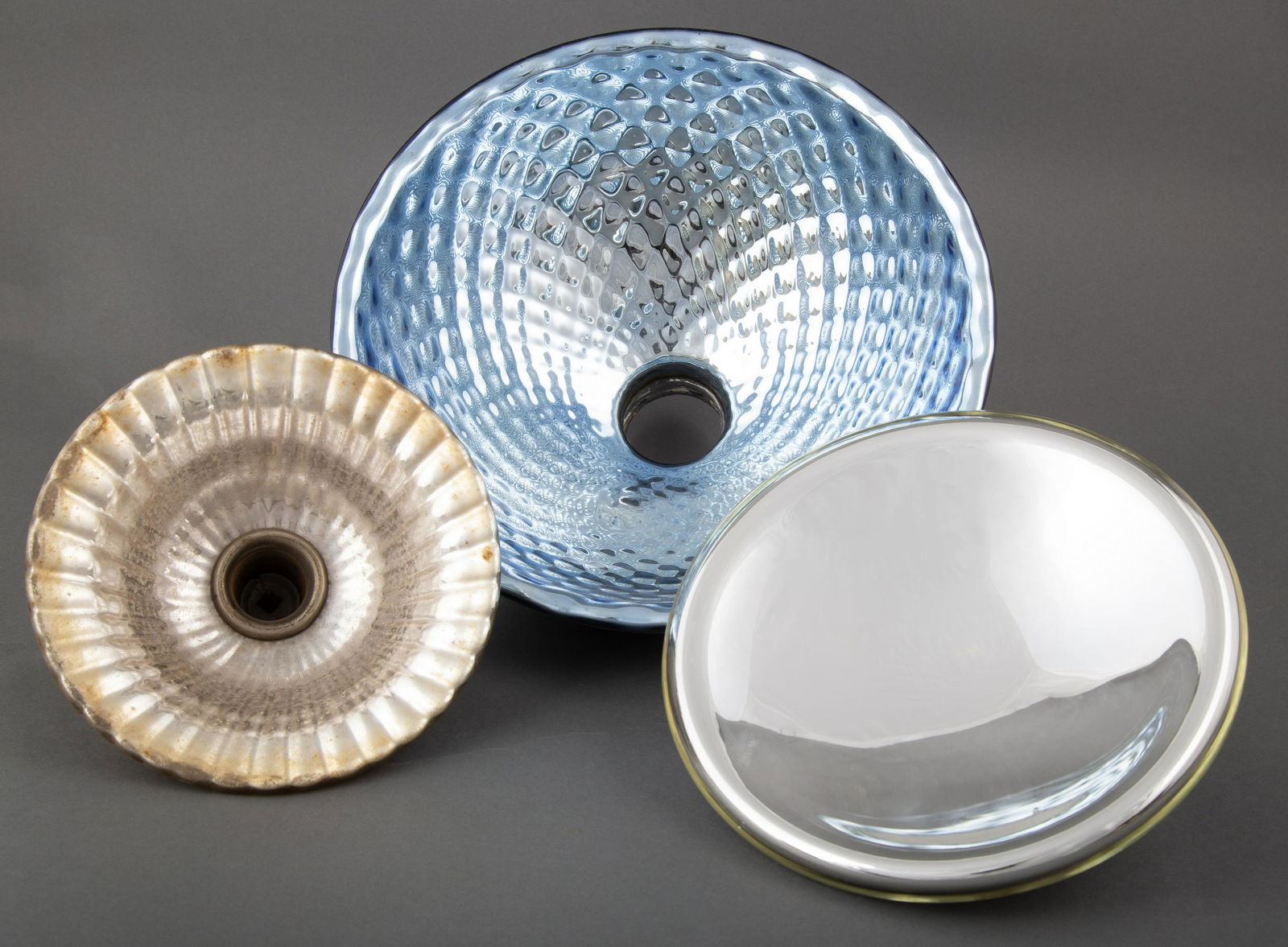 Antique Mirror Mercury Glass Reflector Lot of 3 (1 of 7)