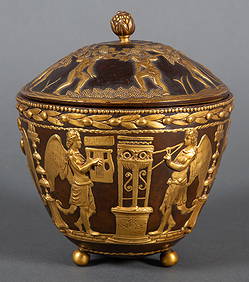 Patinated Bronze Covered Jar by E. F. Caldwell Patinated Bronze Covered Jar by E. F. Caldwell