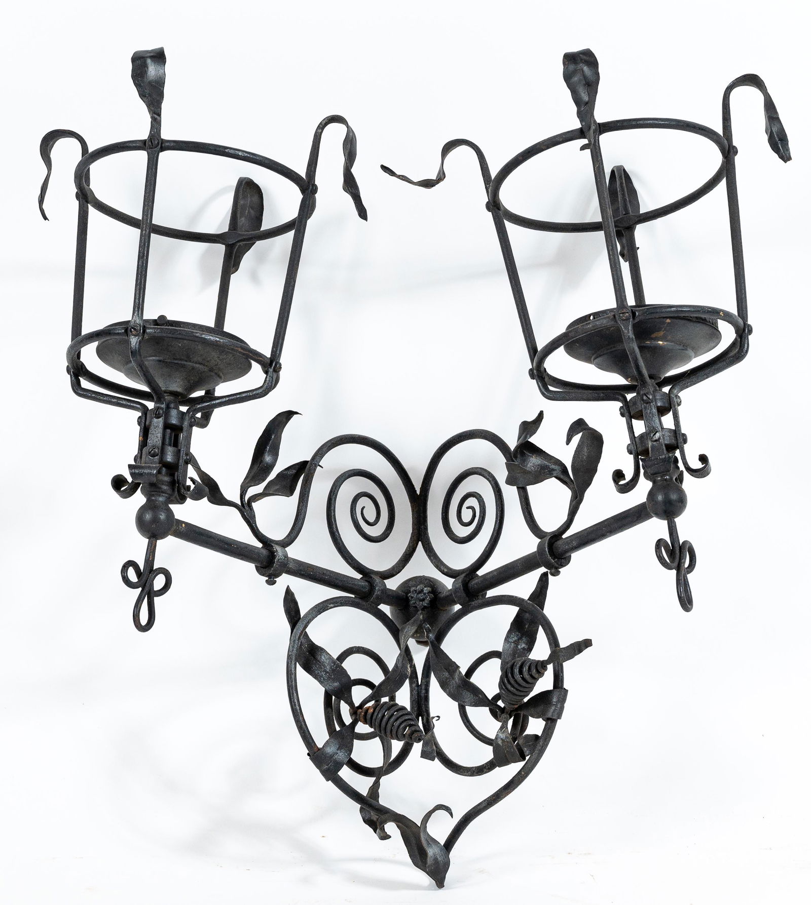 Late 19th Century Wrought Iron Two Arm Sconce (1 of 12)