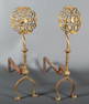 American Aesthetic Movement Brass Andirons