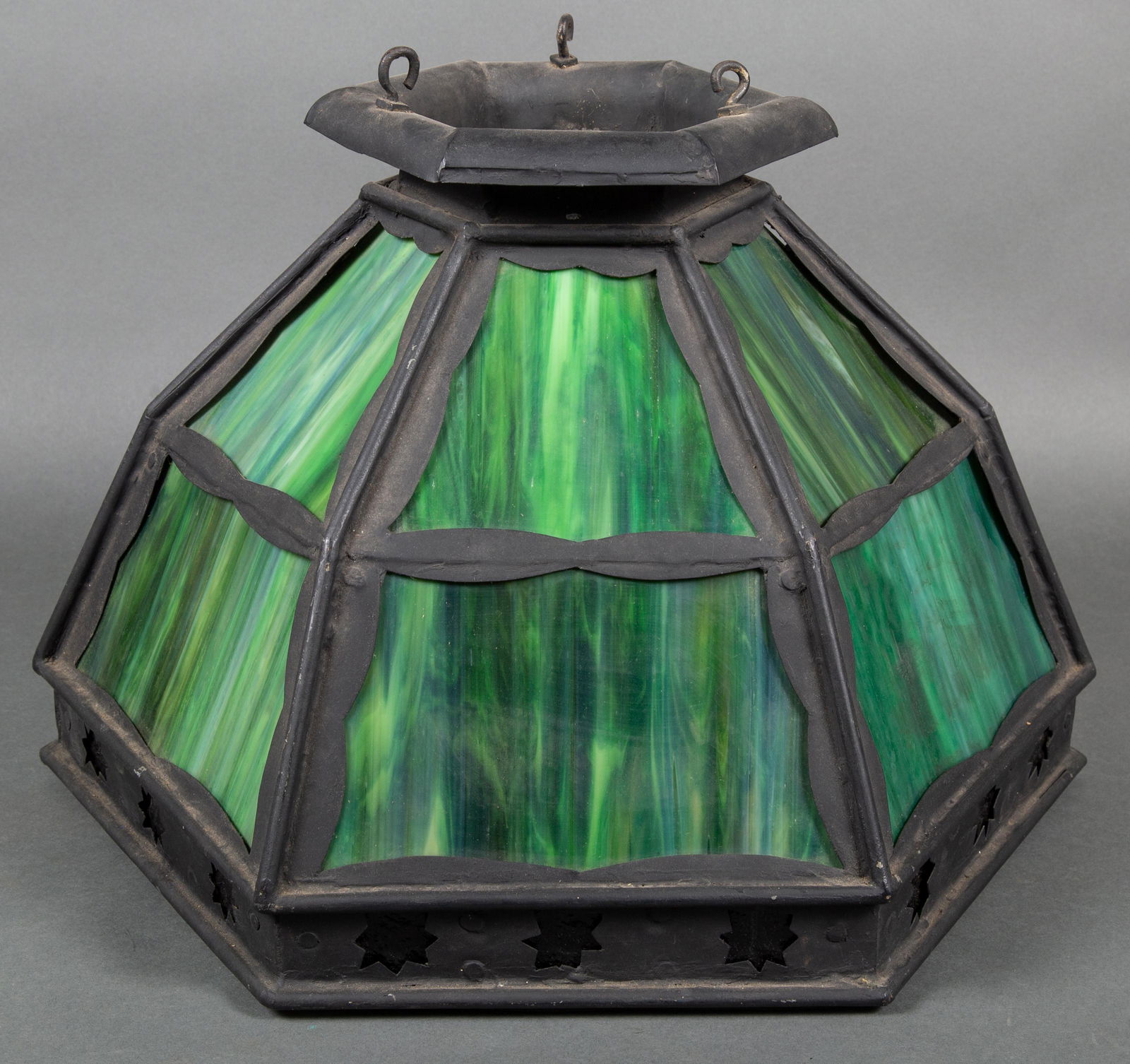 Arts & Crafts Slag Glass Hanging Pendant Light (1 of 6)