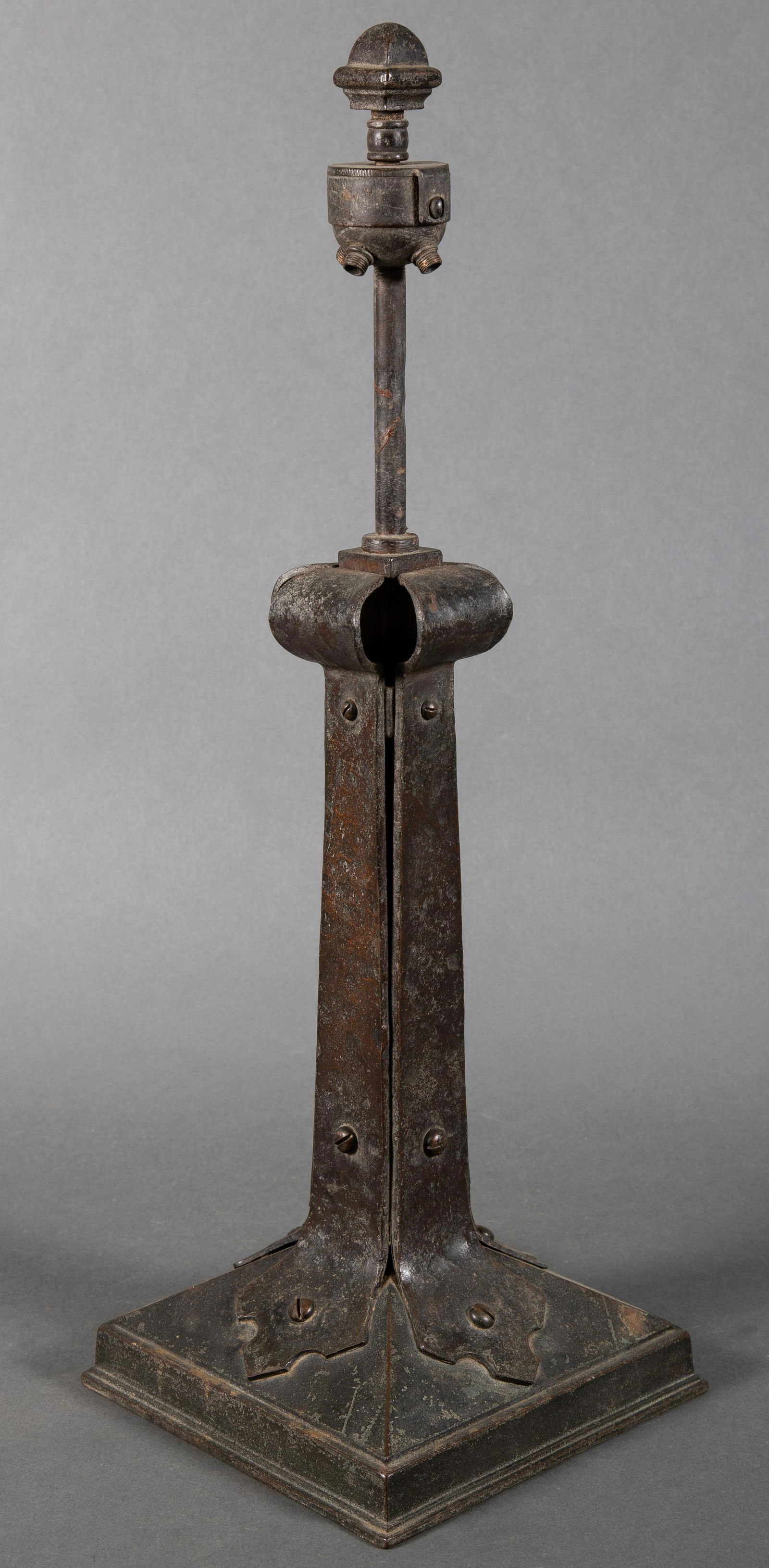Hammered & Wrought Iron Arts & Crafts Lamp Base (1 of 5)
