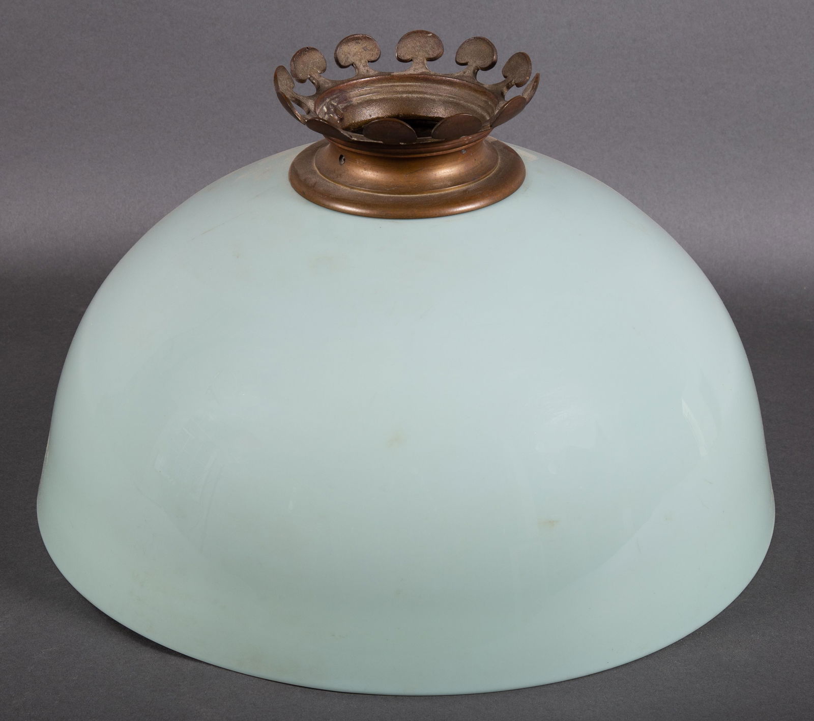 Large Cased Glass Dome Form Shade with Bronze Crown (1 of 4)